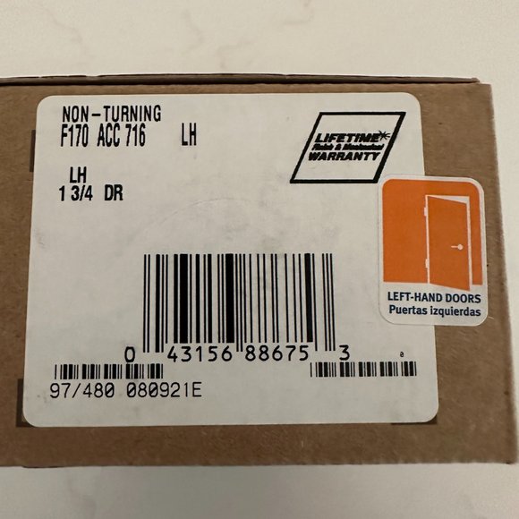 NWT Schlage F170 ACC 716 Left-Handed Accent Door Lever Non Turning - Picture 2 of 6